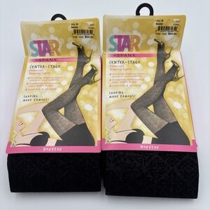 SPANX STAR POWER NOUVEAU SHAPING TIGHTS  Size D   BACKDROP BLACK Lot Of 2 , 2227